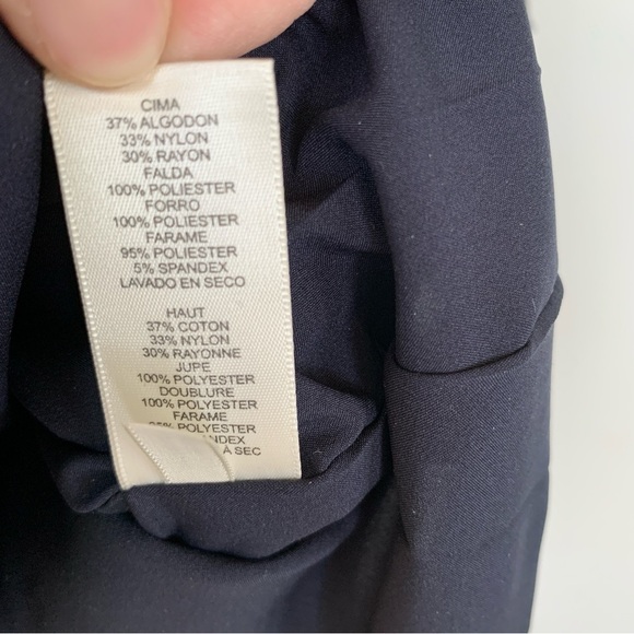 Eliza J Navy Blue Eyelet Lace Top Dress Size 14 NWT - Picture 7 of 8